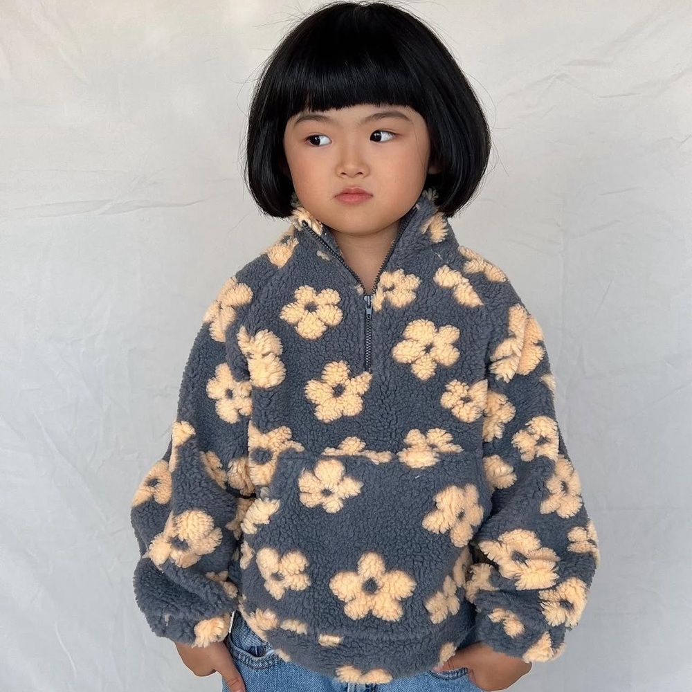 Sun Peony Coconut Fleece Kids Pullover